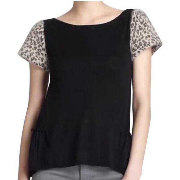 Anthropologie Leifsdottir Leopard Print Sweater, black, sz s - Picture 2 of 6